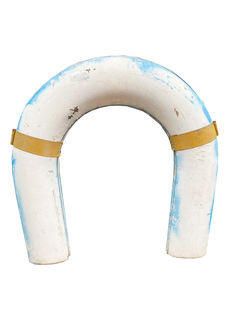 Life Ring White, Blue, Yellow Horse Shoe
