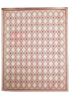 Rug #306 Cream & Red w/ Diamonds (2.2m x 1.5m)