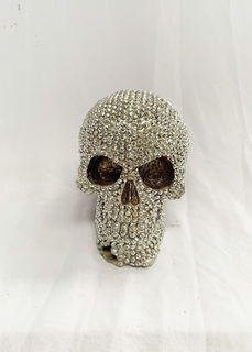 Skull Silver Jewelled (H: 14cm)