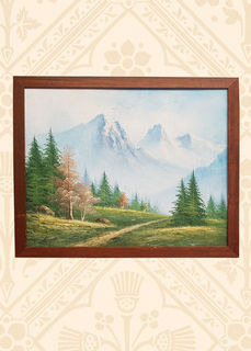 Mountains & Trees Landscape Framed Picture (H: 57cm W: 68cm) 