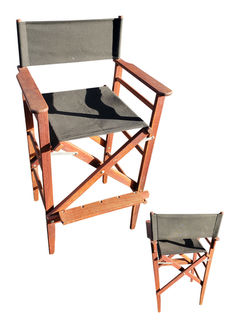 Directors Chair Dark Wood + Black No Writing (H107cm Seat H: 72cm W: 47cm D: 59cm)