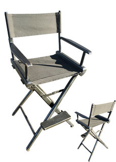 Directors Chair Black High Seat (H: 1.17m Seat H: 76cm W: 41cm D: 55cm) 