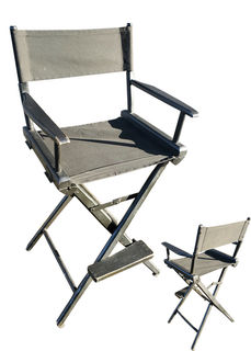 Directors Chair Black High Seat (H: 1.17m Seat H: 76cm W: 41cm D: 55cm)