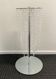 Floral Shaped Silver Chandelier Centrepiece (H: 1m or 0.75cm)