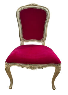 Chair Dark Red + Gold (H: 1m x W: 0.55 x D: 0.55m)