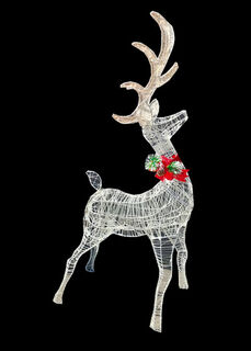 Reindeer Statue Medium White (H: 1.5m x W: 0.49m D: 0.8m)