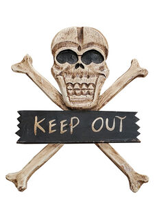 SIGN Small: Skull KEEP OUT (H: 36cm W: 28cm)