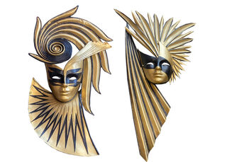 Masquerade Mask Black + Gold (H: 0.8m)