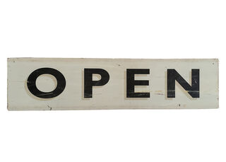 SIGN Small: OPEN (H: 12cm W: 42cm)
