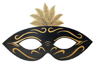 Masquerade Mask Large Black & Gold (W: 1.4m x H: 0.5m)