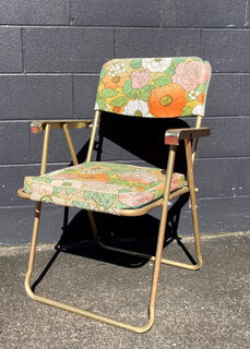 Folding Chair, Floral (H: 85cm x W: 56cm x D: 49cm)