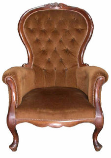 Armchair #19 Victorian Buttoned BrownVelvet (x=2)