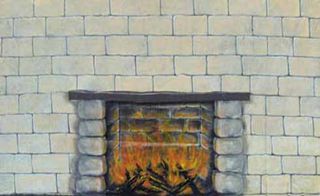 Stone Fireplace (W: 4.9m x H: 3m)