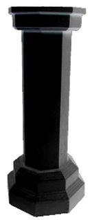 Black Plinth (L) Wooden Octagonal Black (H: 1m W: 0.35m)