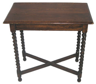 Side Table #019 Dark Wood Candytwist Legs (H75cm D46cm W77cm)