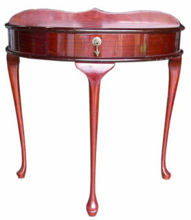 Hall Table #023 Mahogany Half Round (H: 81cm W: 80cm D: 39cm)
