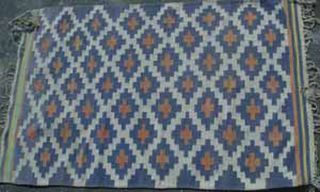 Rug aztec blue w/ white and orange (1m x 1.7 m)