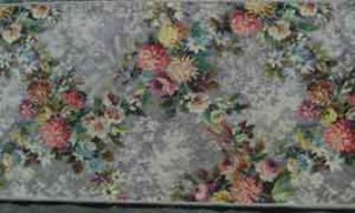 Rug Floral Grey/Pink/Yellow Design (0.52m x 1.48 m)