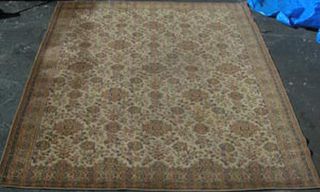 Rug Floral Cream w/Brown  orange 2.25m x 3.1m)