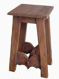 Rustic Stool Wooden (H: 61cm W: 38cm D: 33cm)