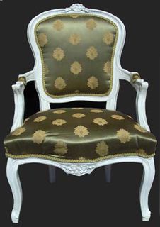 Armchair #12 Louis XV1 Gold w White Frame [x=2]