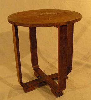 Coffee Table Art Deco #039 Oak (H57cm diameter 50cm)