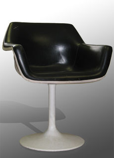 Black Vinyl Swivel Chair