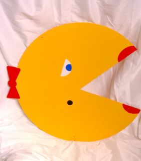 Ms Pacman.Wooden on Stand. 1.65 Tall. 75cm Diameter