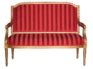 Louis 16th Red Stripe Sofa