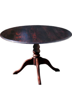 Pedastal Dining Table Round Dark Mahogany Di. 1.2m