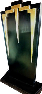 Art Deco Black and Gold Band Stands (1m x 0.6m x 0.3m) 10 in stock.