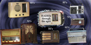 Radios through the ages (these are examples of what we have.  Please visit our shop to see what we have in store.)