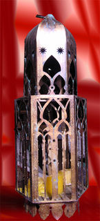 Moroccan Lantern Metal Brass (6.6 x 0.24 x 0.24) [x=4]