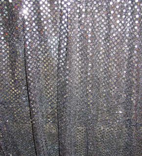Curtain Sequined Silver  (4m x 4m) Sleeved Top