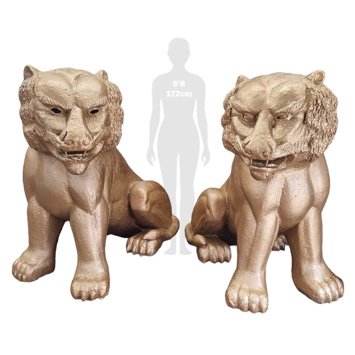 Lion Gold Statue XL (H: 1.5m x W: 0.95m x L: 1.6m)