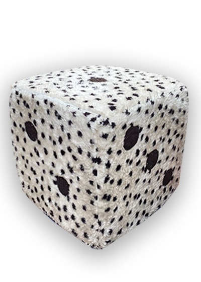 Fluffy Dice White Spotted (H+W+D: 0.6m) 