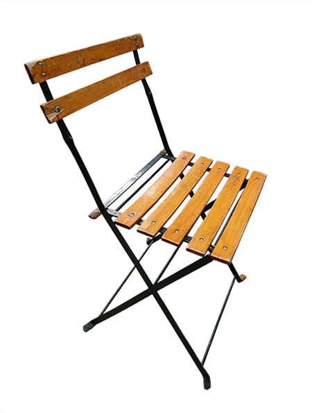 Cafe Chair Wooden Slat (H: 0.8m W: 0.38m D: 0.36m)