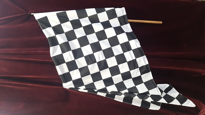 Chequered Racing Flag #2 large (1.8m x 0.9, stick: 1.37 m)