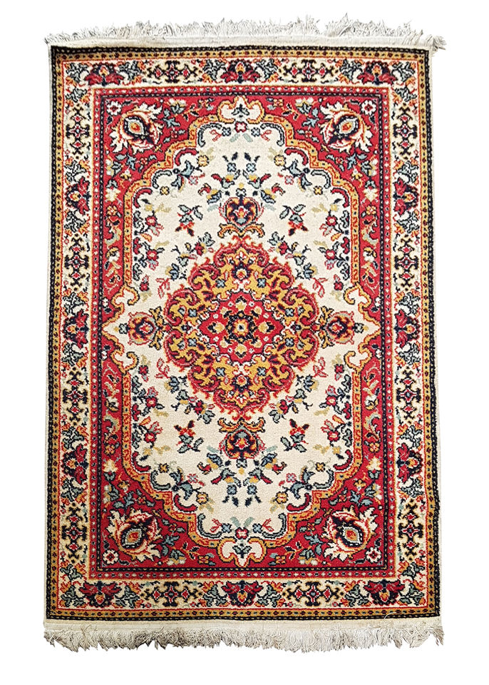 Rug #339 Persian Red, Yellow & Beige (1.05m x 1.65m) 