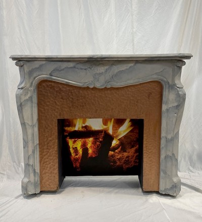Fireplace #2 White Marble (H: 1.2m x W: 1.5m x D: 0.4m)