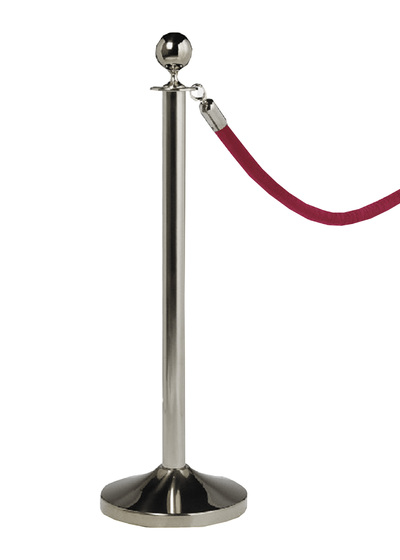 Silver Crowd Barrier Pole (H: 1m)  includes rope