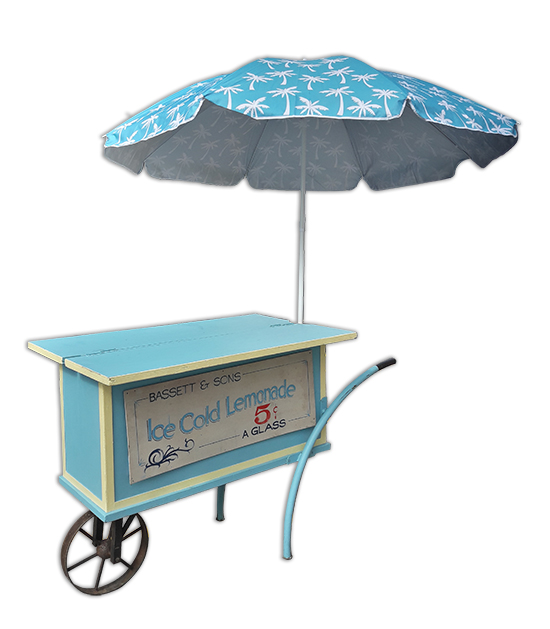 Cart Lemonade Stand with Umbrella (1.0m x 1.65m x 0.73m)