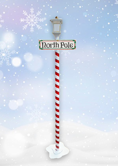 Santa’s North Pole Sign #2 w/ Tealight (H: 1.9m)