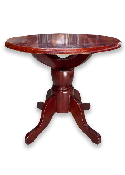 Coffee Table #29 Pedestal Red Mahogany (H: 54cm D: 62cm) 
