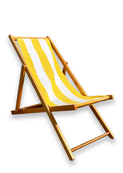 Deck Chair Yellow and White Striped (folding)