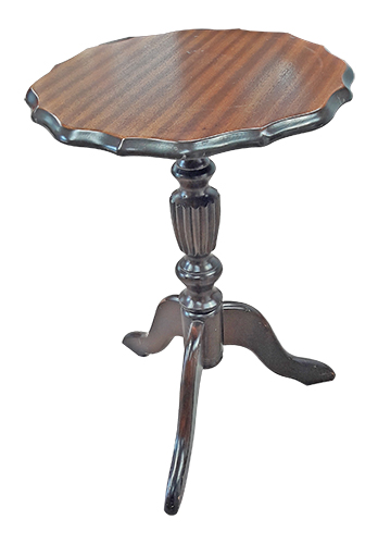 Coffee Table #431 Small Dark Wood Pedestal (H: 53cm) 