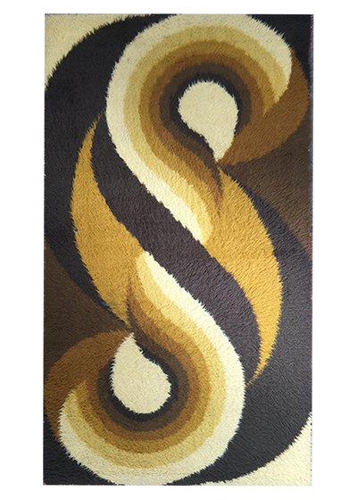 Rug #635 Swirl Brown & Yellow (1.65m x 0.9m)