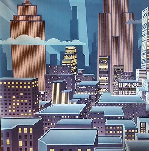 City Rooftop Superheroes Vinyl (W: 3 x H: 3m)