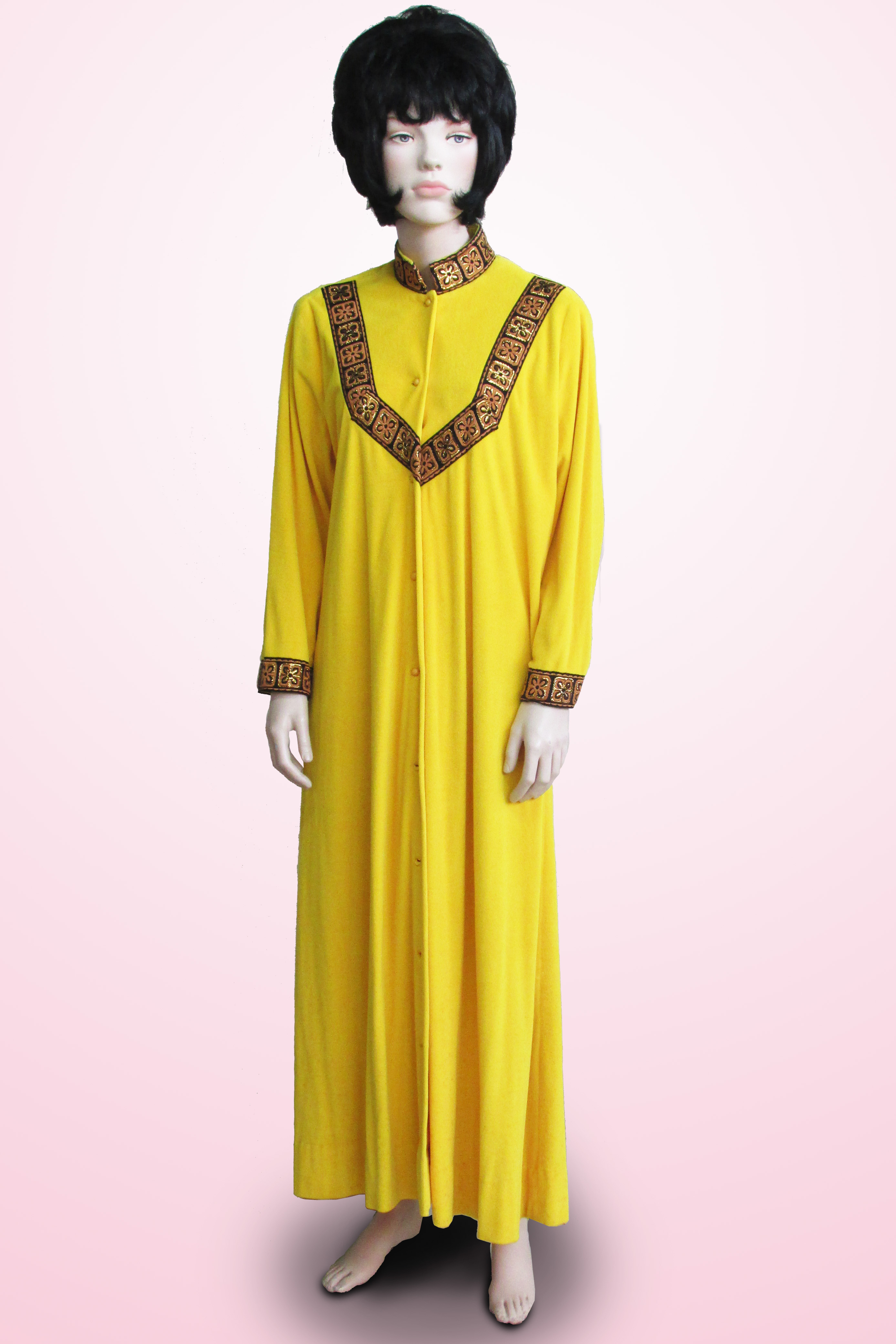 Dressing Gown Yellow with Gold Trim 1960s