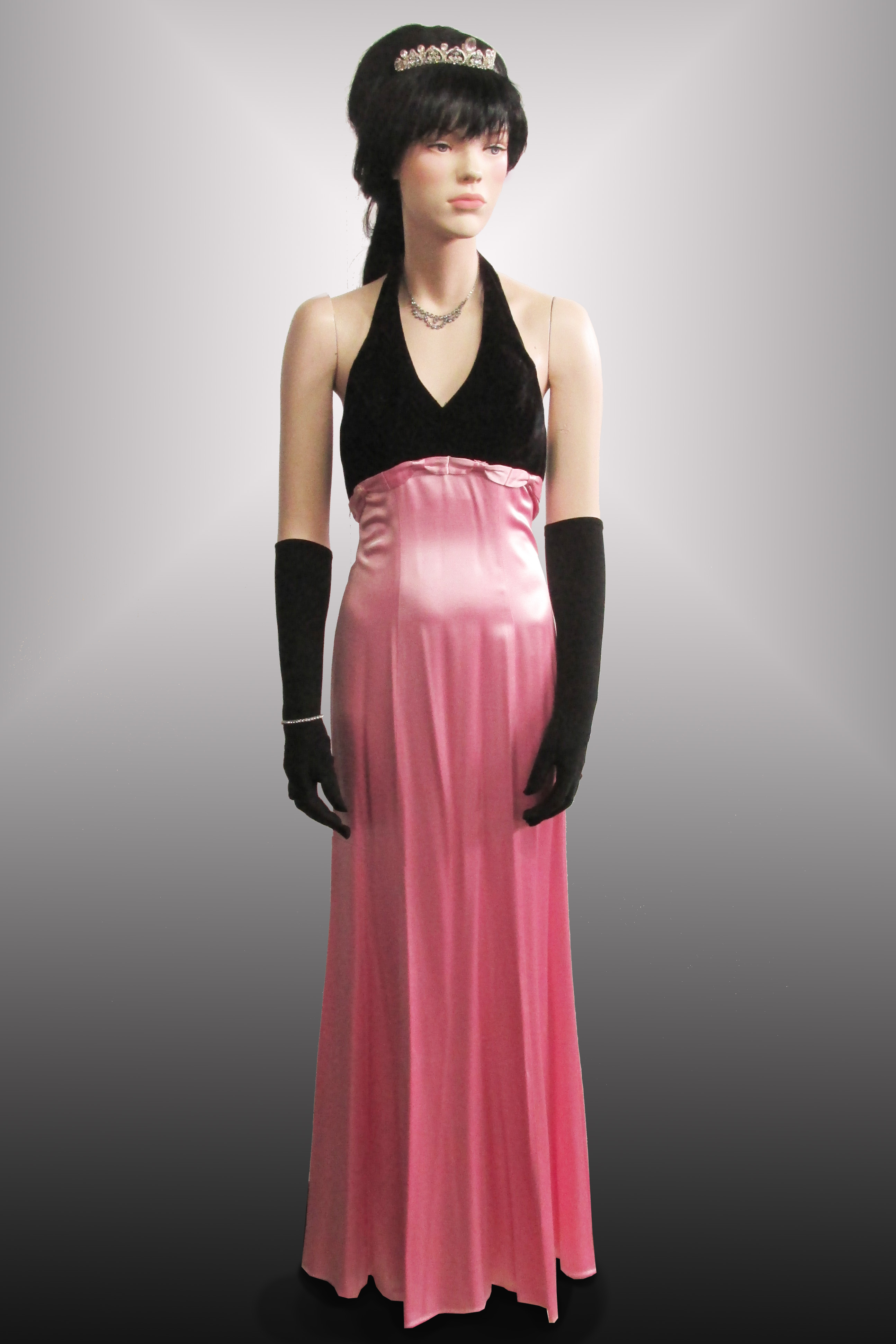 Evening Gown Pink/Black 1960s/70s